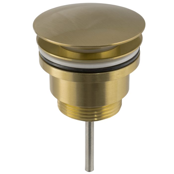 Valvula click clack para lavabo o bide redondo dorado cepillado