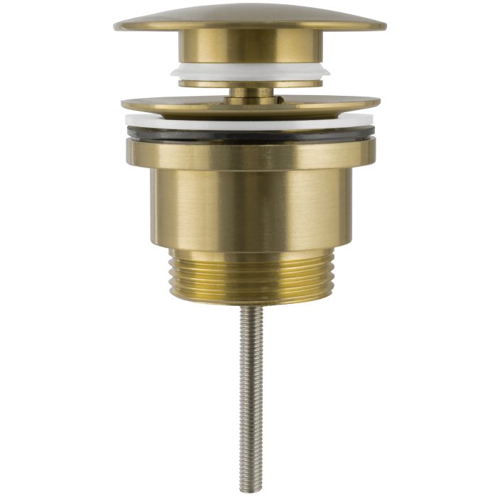 Valvula click clack para lavabo o bide redondo dorado cepillado - Imagen 2