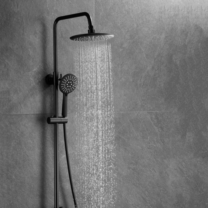 Colonne de douche thermostatique noir mat e Serie Ebro – Image 4