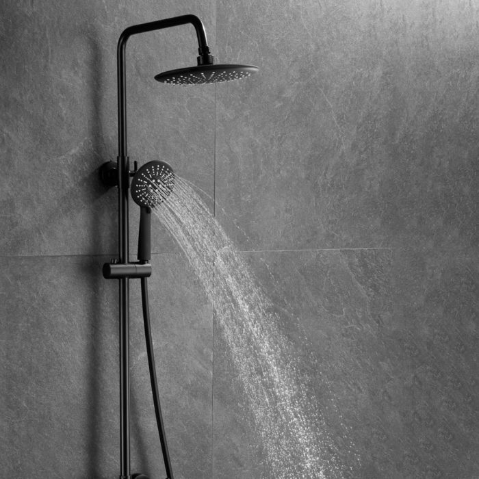 Colonne de douche thermostatique noir mat e Serie Ebro – Image 5