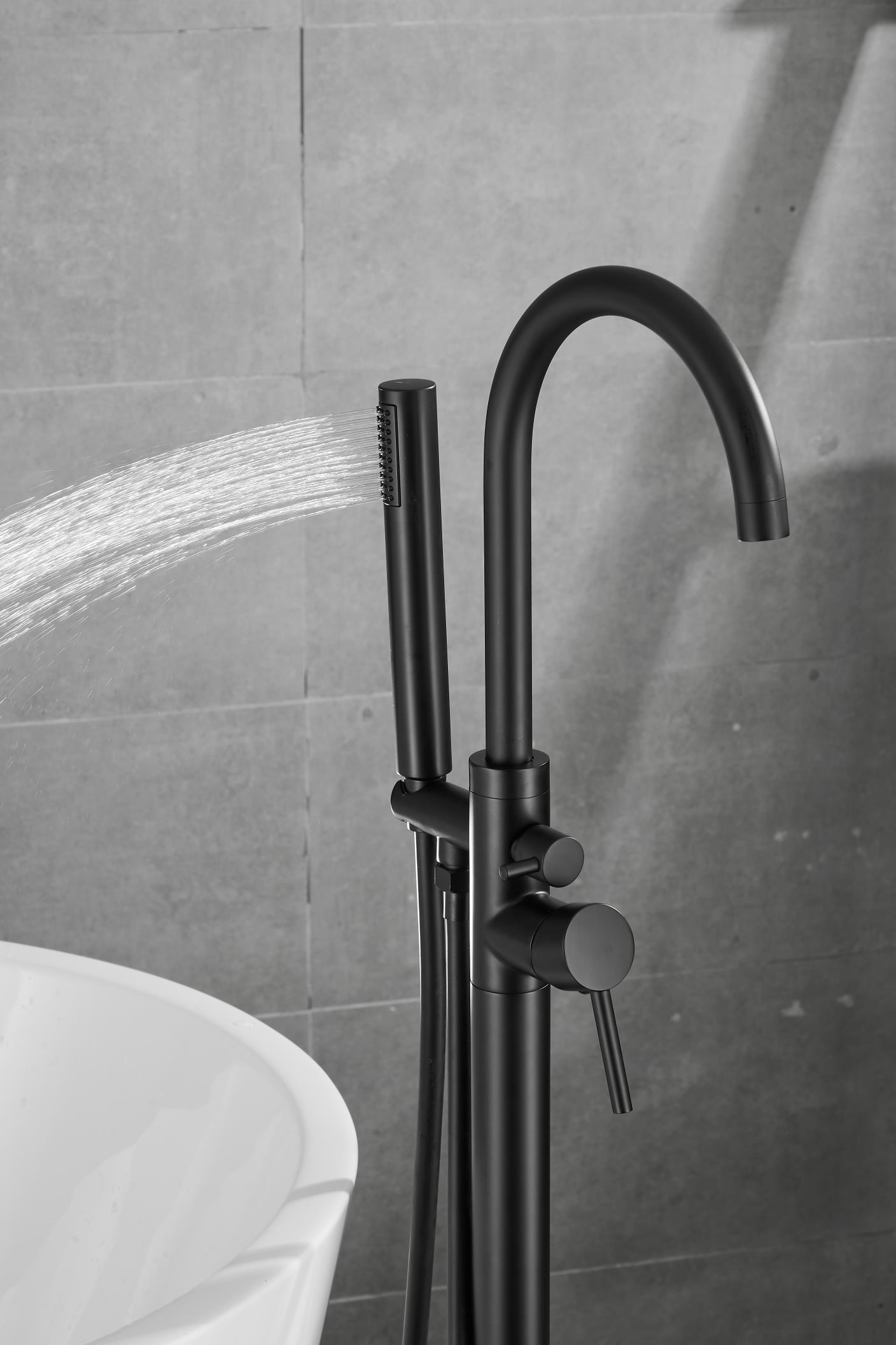 Comprar Grifo lavabo negro monomando redondo mate serie Ebro online