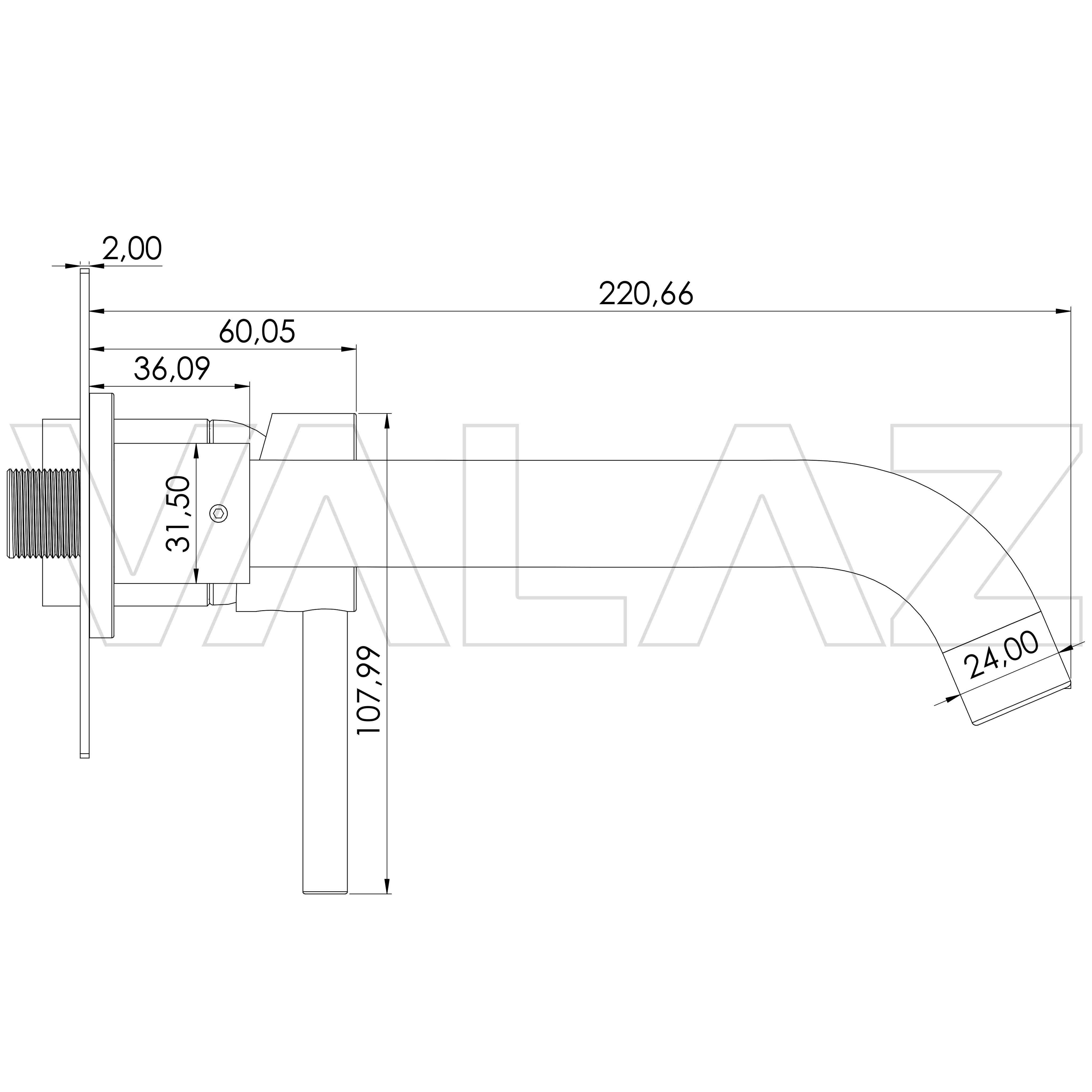 Grifo lavabo empotrado redondo monomando negro mate caño serie Tuejar –  VALAZ – Fabricación y comercialización de grifería