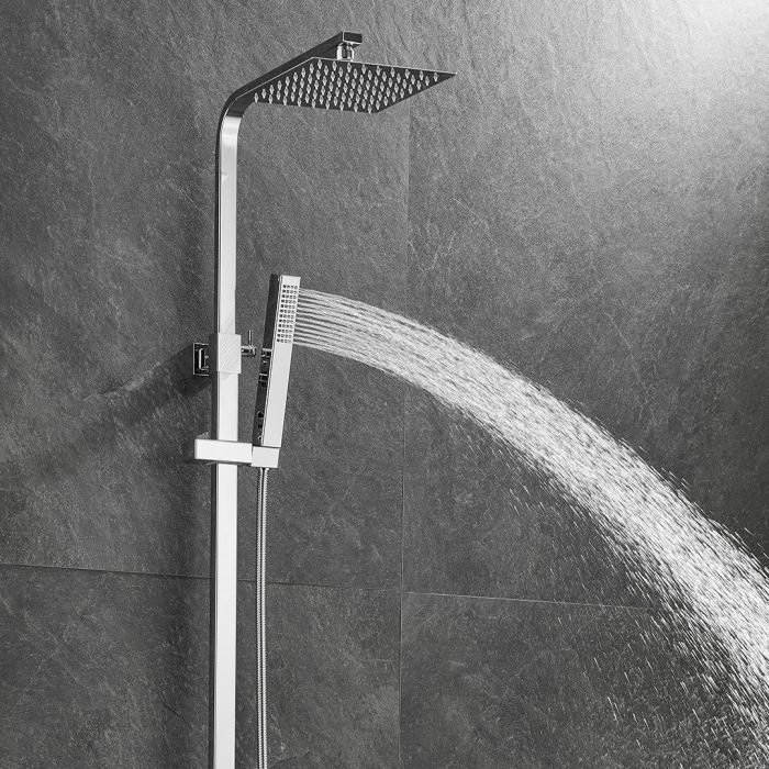 Barra de ducha termostática cuadrada ajustable hasta 120CM cromada - Serie Segura - immagine 4
