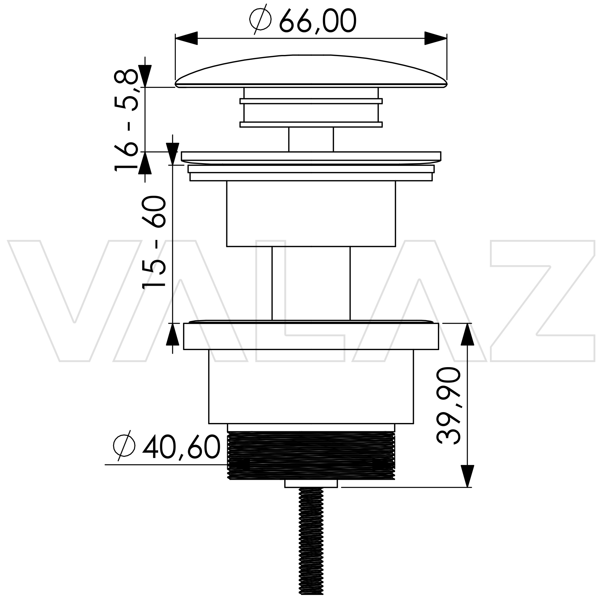 Válvula click clack para lavabo o bidé redondo oro claro rosa cepillado –  VALAZ – Fabricación y comercialización de grifería