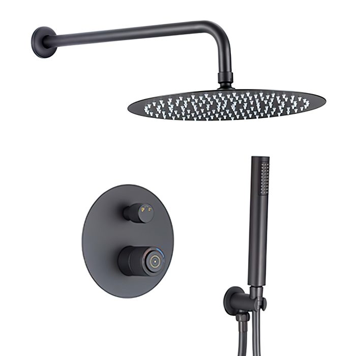 Douche encastrable monocommande click clack mural noir mat serie Andarax