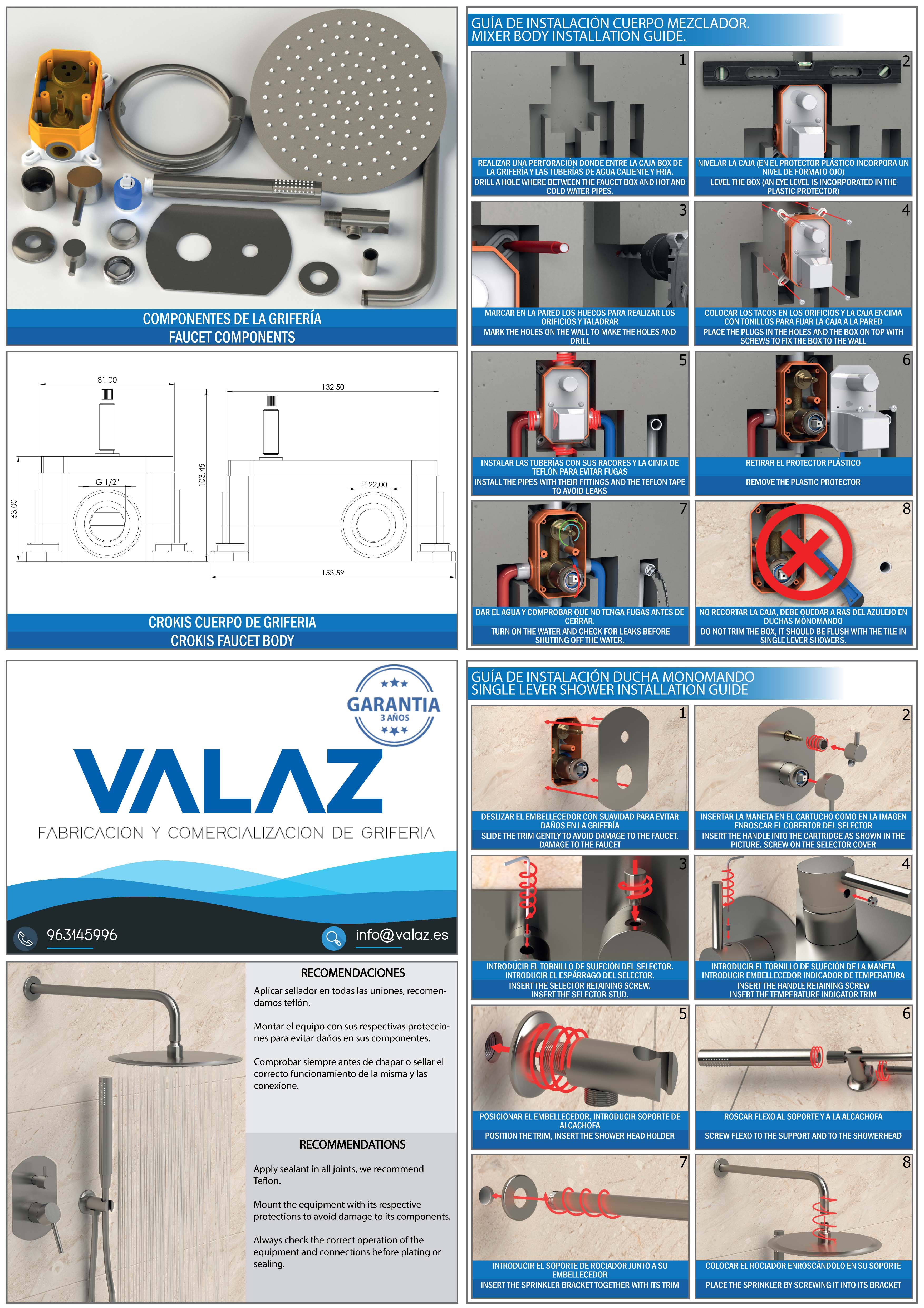 Grifo de bañera monomando cromado serie jucar – VALAZ – Fabricación y  comercialización de grifería