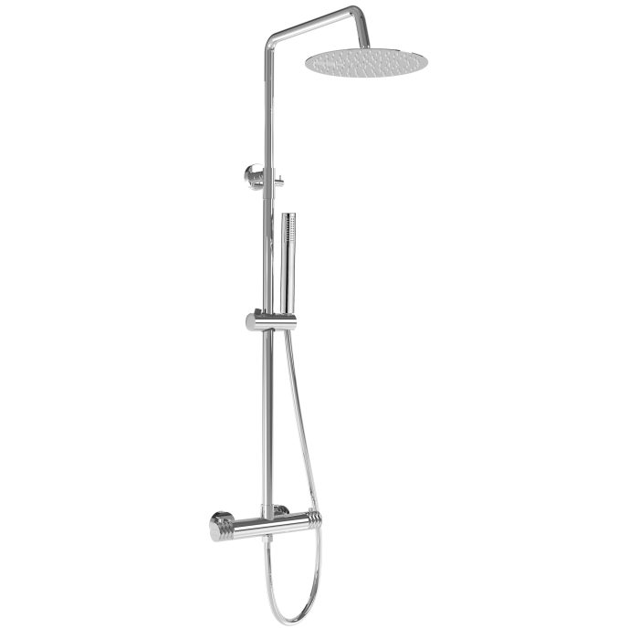 Barra de ducha termostática redonda ajustable hasta 120CM cromada - Serie Birim
