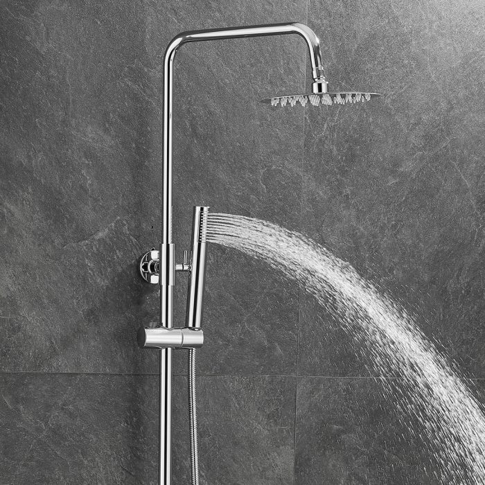 Barra de ducha termostática redonda ajustable hasta 120CM cromada - Serie Birim - immagine 4