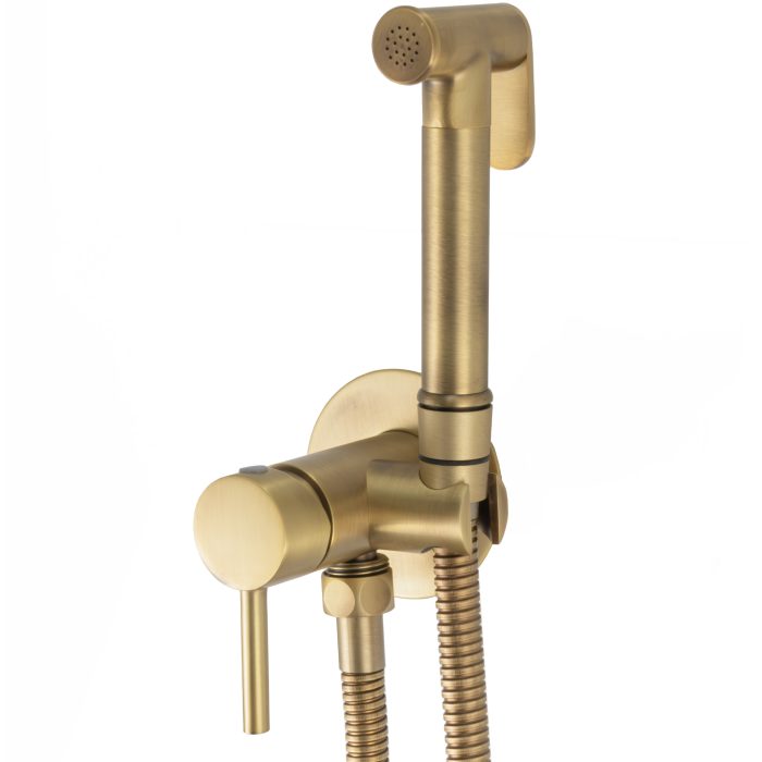 Grifo de bidet empotrado redondo Dorado envejecido - Serie Guadiana