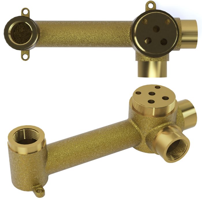 Grifo lavabo empotrado redondo monomando negro mate con caño 21CM - Serie Cenia - immagine 3