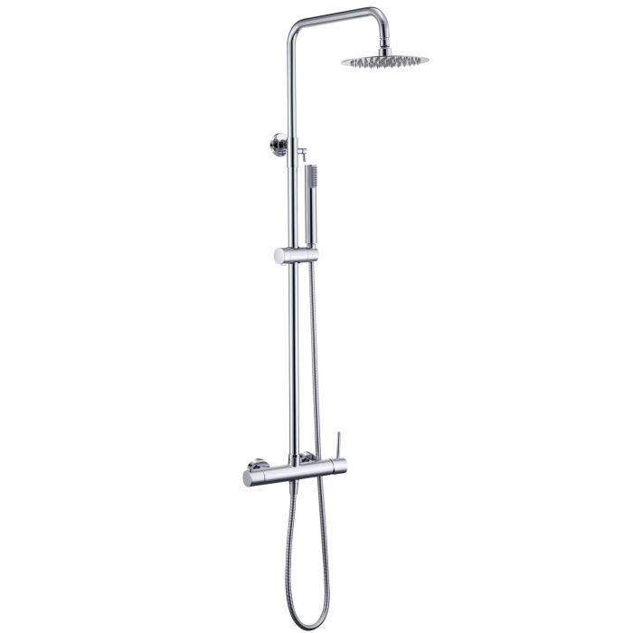 Barra de ducha monomando redonda ajustable hasta 120CM cromada - Serie Palancia