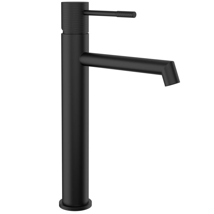 Grifo de lavabo alto para pica monomando caño recto acabado maneta luxury negro mate - Serie Casares