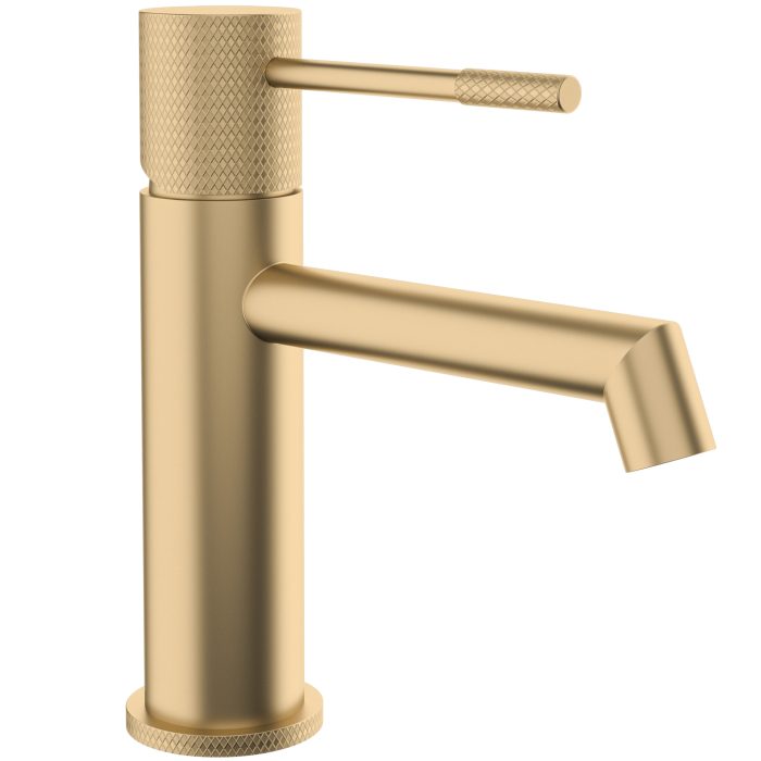 Grifo de lavabo monomando caño recto acabado maneta luxury oro mate con protección PVD - Serie Casares
