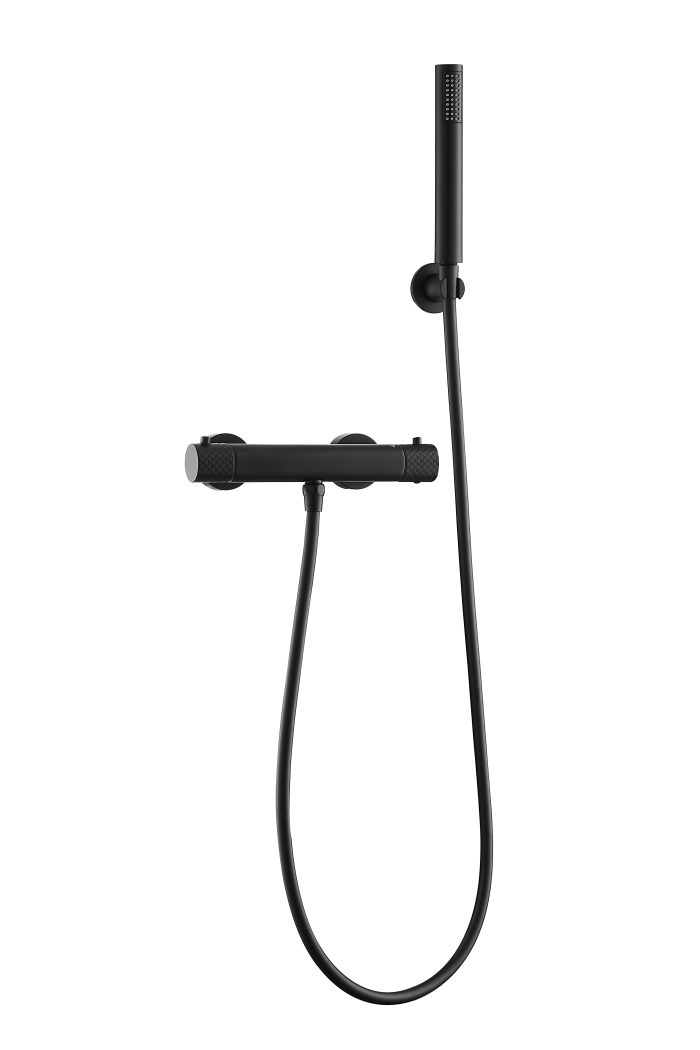 Grifo de ducha termostático negro matemaneta luxury serie Birim
