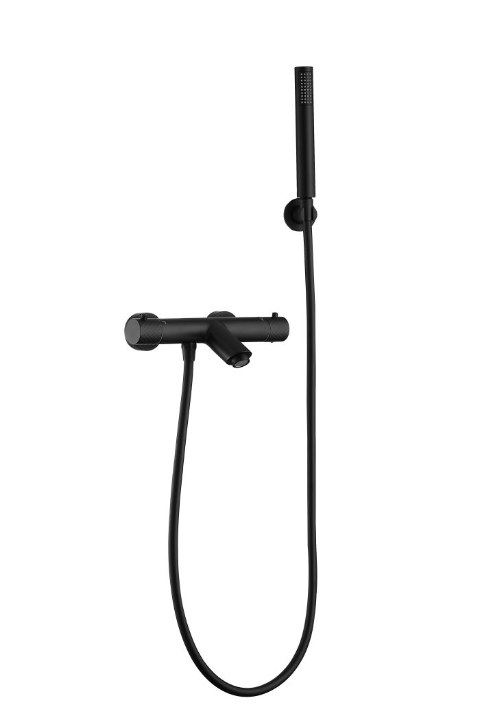 Grifo de ducha/bañera termostático negro mate maneta luxury - Serie Birim