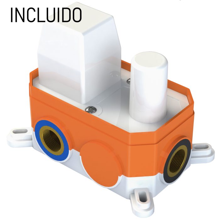 Ducha empotrada monomando techo redonda oro mate con protección PVD con maneta ancha - Serie Cabriel - immagine 3