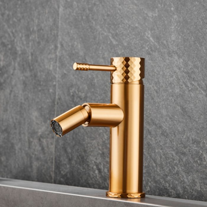 Grifo de bidé monomando acabado maneta luxury dorado cepillado - Serie Oda - immagine 3