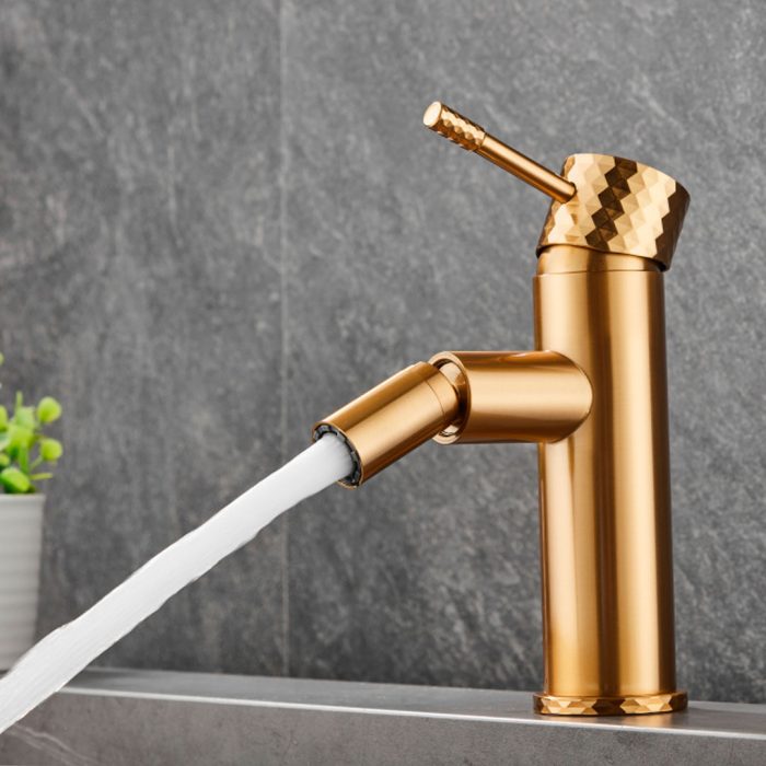Grifo de bidé monomando acabado maneta luxury dorado cepillado - Serie Oda - immagine 4