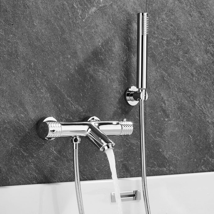Grifo de ducha/bañera termostático cromado maneta luxury - Serie Birim - immagine 4