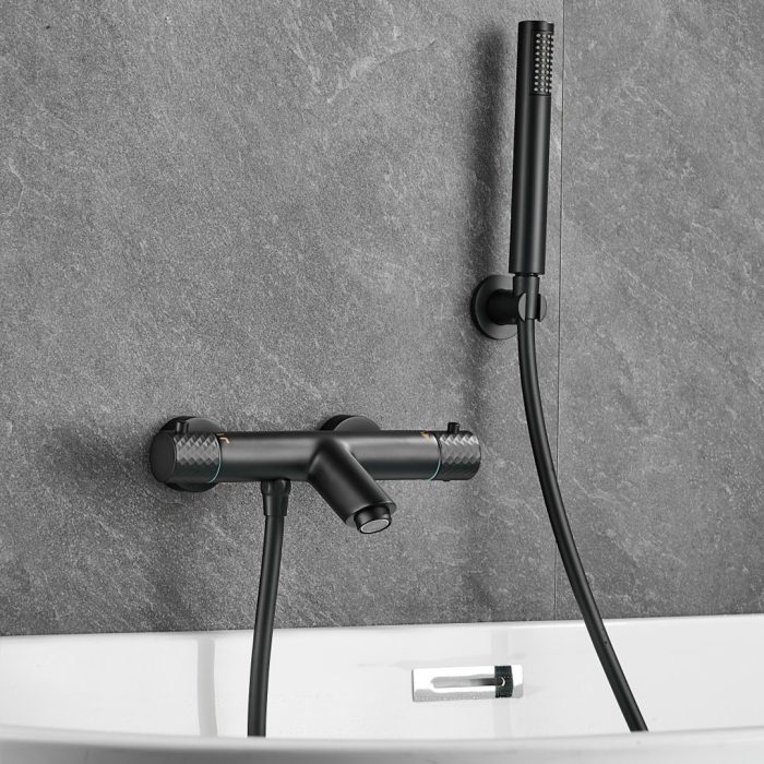 Grifo de ducha/bañera termostático negro mate maneta luxury - Serie Birim - Imagen 5