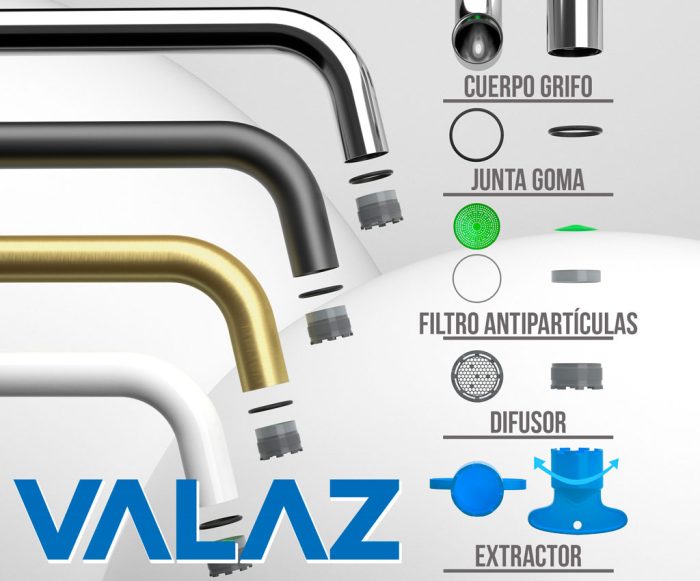 Grifo de cocina caño en C monomando giratorio gun metal  - Serie Zancara - immagine 3