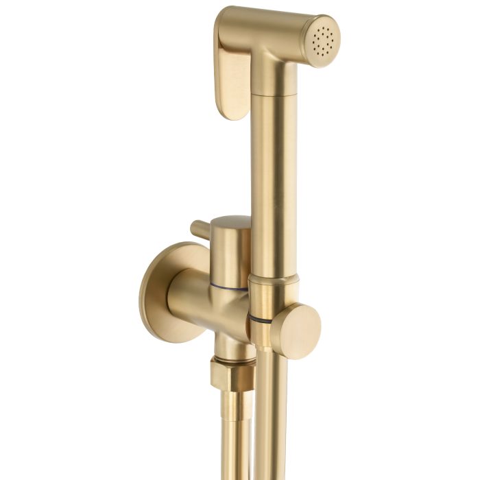 Grifo de bidet empotrado agua fria redondo 1 vía oro mate con protección PVD - Serie Guadiana