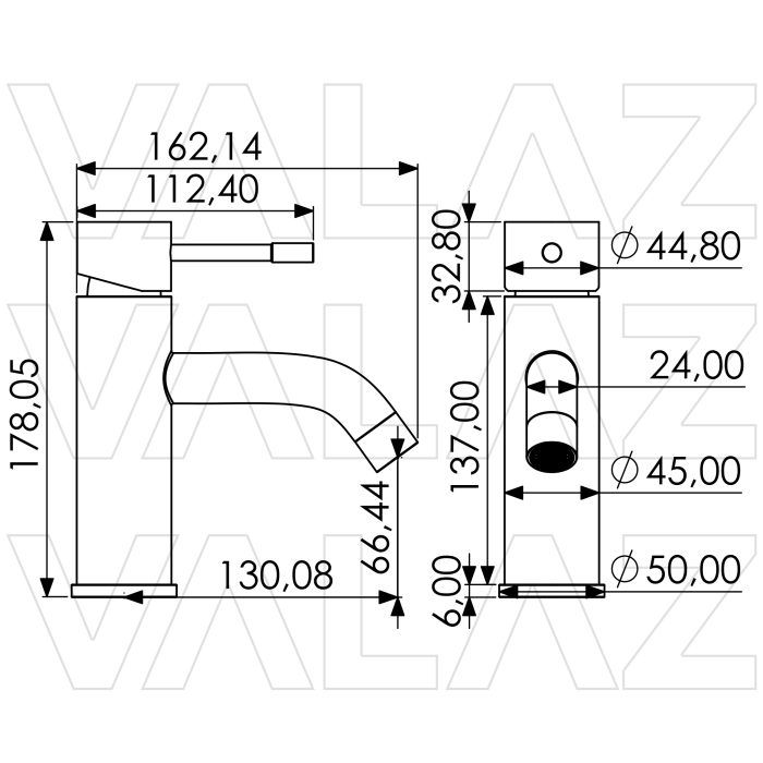 Grifo de lavabo monomando acabado maneta luxury negro mate - Serie Oda - immagine 2