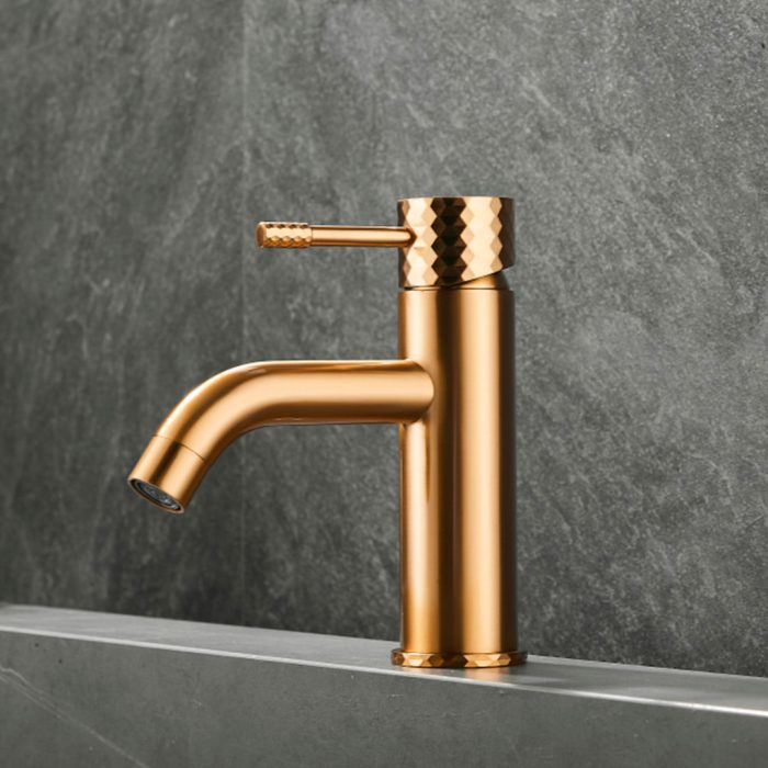 Grifo de lavabo monomando acabado maneta luxury dorado cepillado - Serie Oda - Image 4