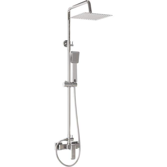 Barra de ducha monomando cuadrada ajustable hasta 120CM cromada - Serie Vinalopo