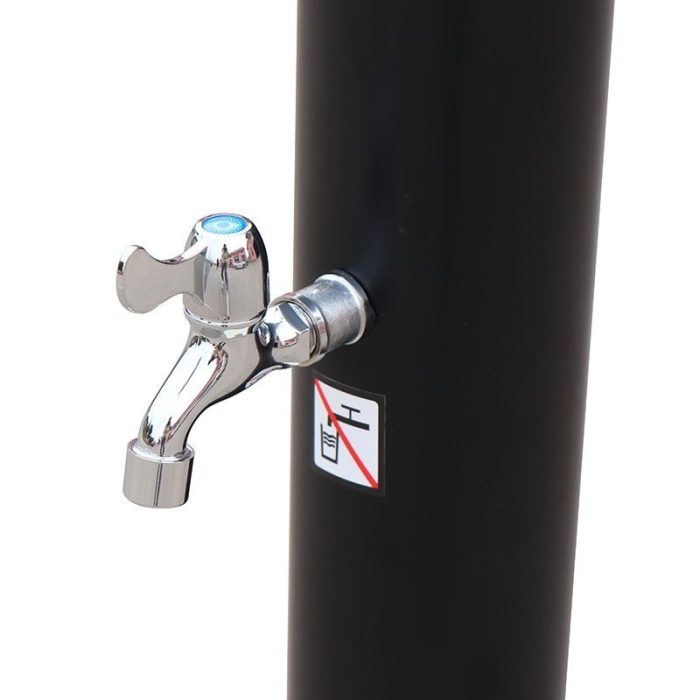 Ducha de exterior para jardín/piscina 18L con tubo curvo solar – Agua fría y caliente - Imagen 3