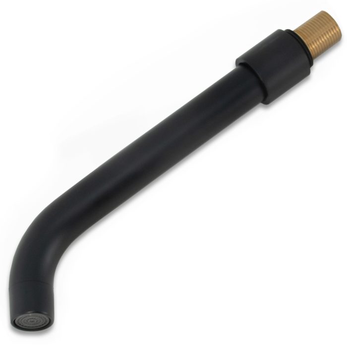 Caño redondo de 21CM negro mate con rosca 1/2