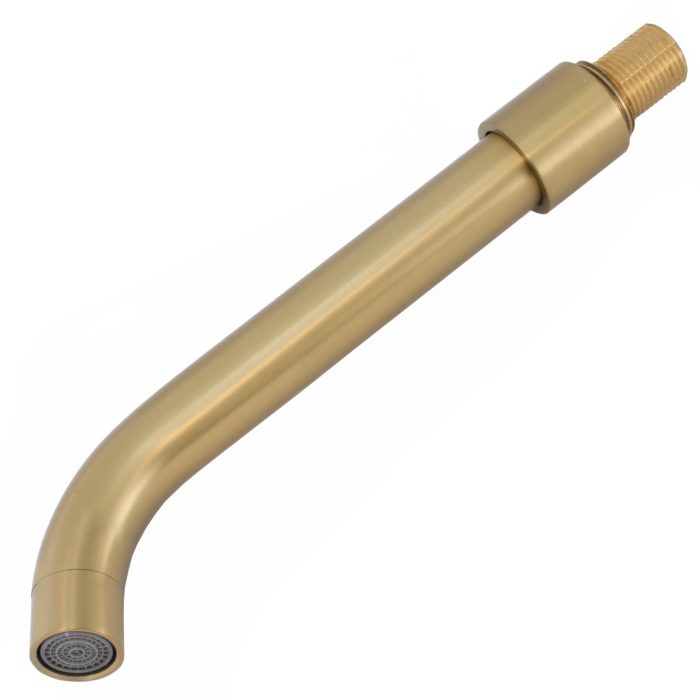 Caño redondo de 21CM oro mate con protección PVD y rosca 1/2