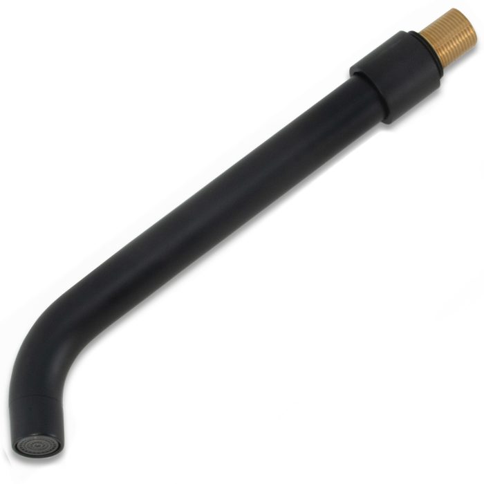 Caño redondo de 26CM negro mate con rosca 1/2