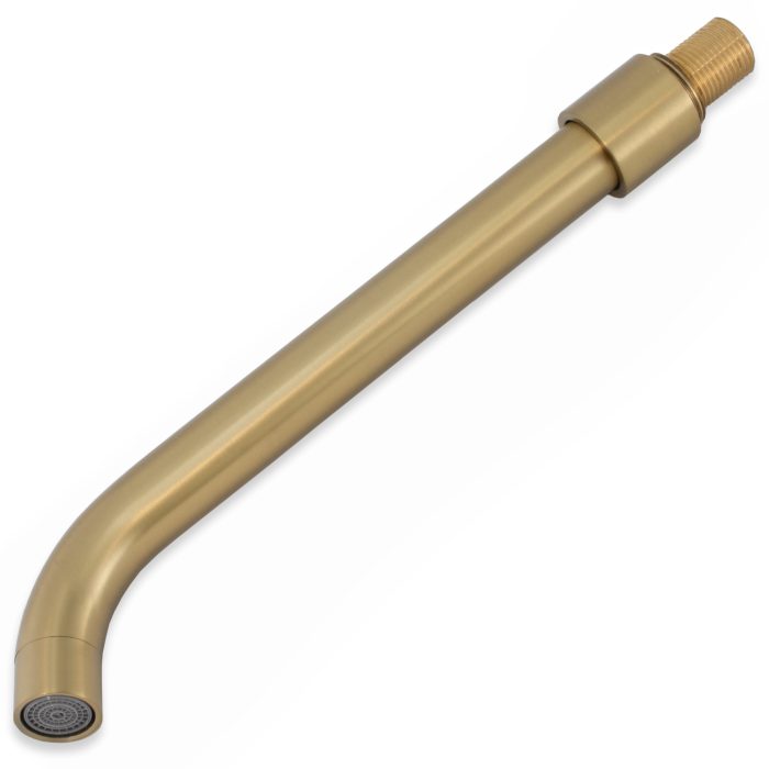 Caño redondo de 26CM oro mate con protección PVD y rosca 1/2
