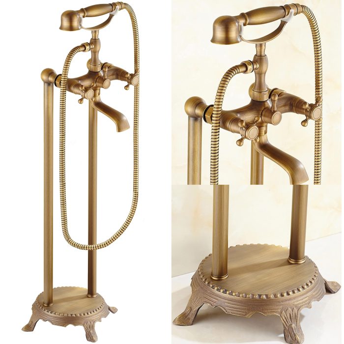 Grifo de bañera exenta bimando retro diseño vintage - Serie Adaja