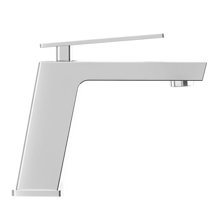 Grifo de lavabo monomando cuadrado cromado con maneta hueca - Serie Cabrera - Imagen 3