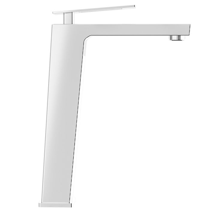 Grifo monomando de lavabo alto para pica cuadrado cromado con maneta hueca - Serie Cabrera - Image 3