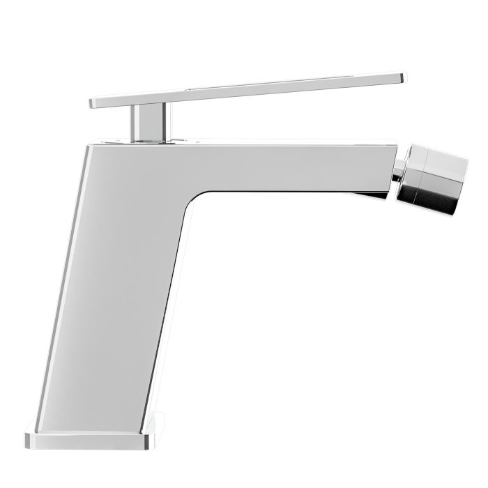 Grifo monomando cuadrado cromado de bidet  con maneta hueca - Serie Cabrera - Imagen 3