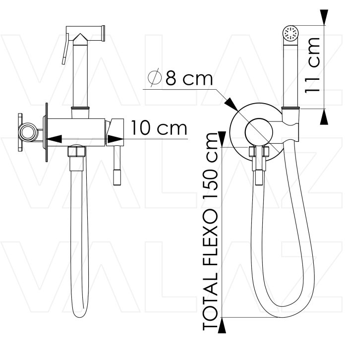 Grifo de bidet empotrado redondo cromado acabado maneta luxury - Serie Ofin - Image 2