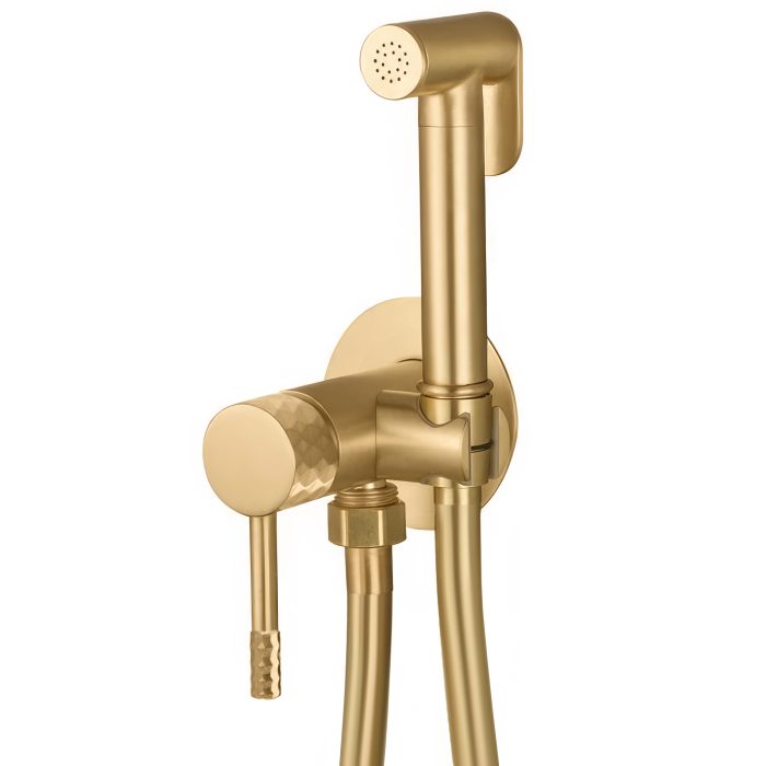 Grifo de bidet empotrado redondo dorado cepillado acabado maneta luxury - Serie Ofin