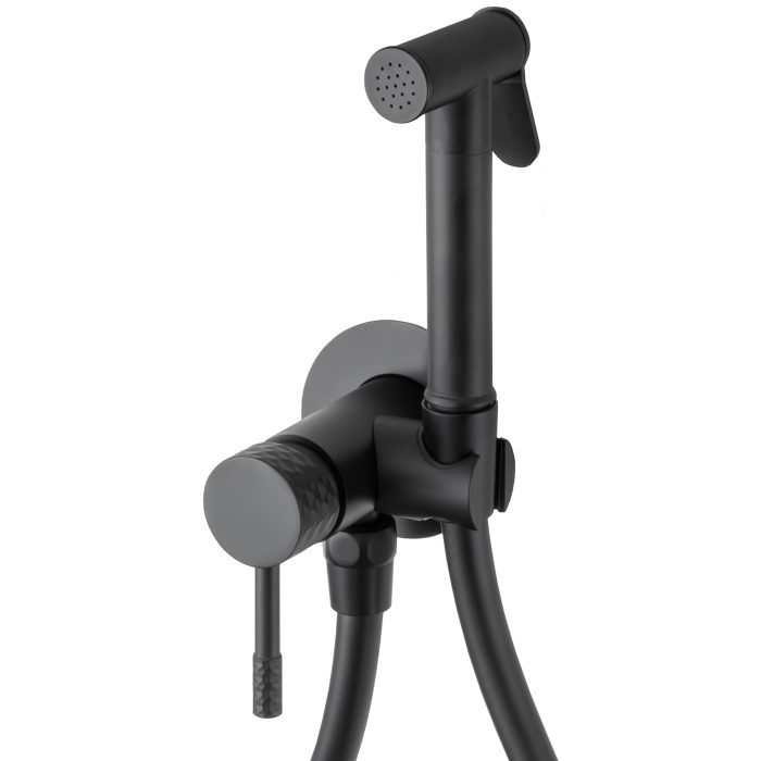 Grifo de bidet empotrado redondo negro mate acabado maneta luxury - Serie Ofin