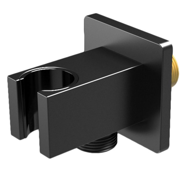 Soporte alcachofa de mano cuadrado inclinable negro mate