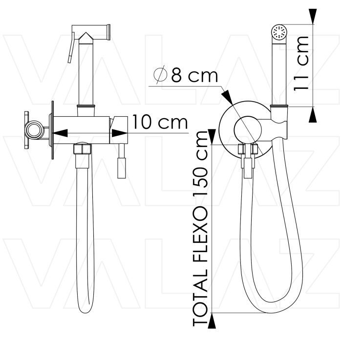 Grifo de bidet empotrado redondo negro mate acabado maneta luxury - Serie Torina - Image 2