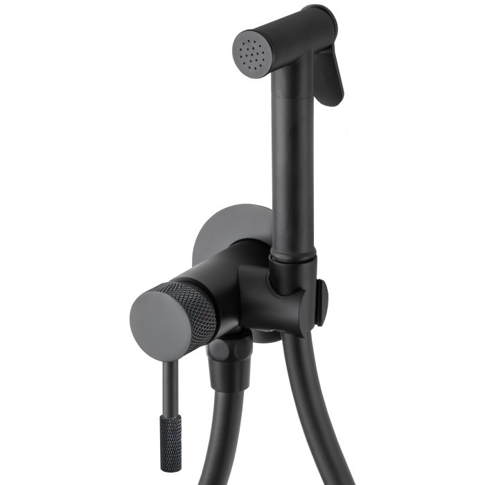 Grifo de bidet empotrado redondo negro mate acabado maneta luxury - Serie Torina
