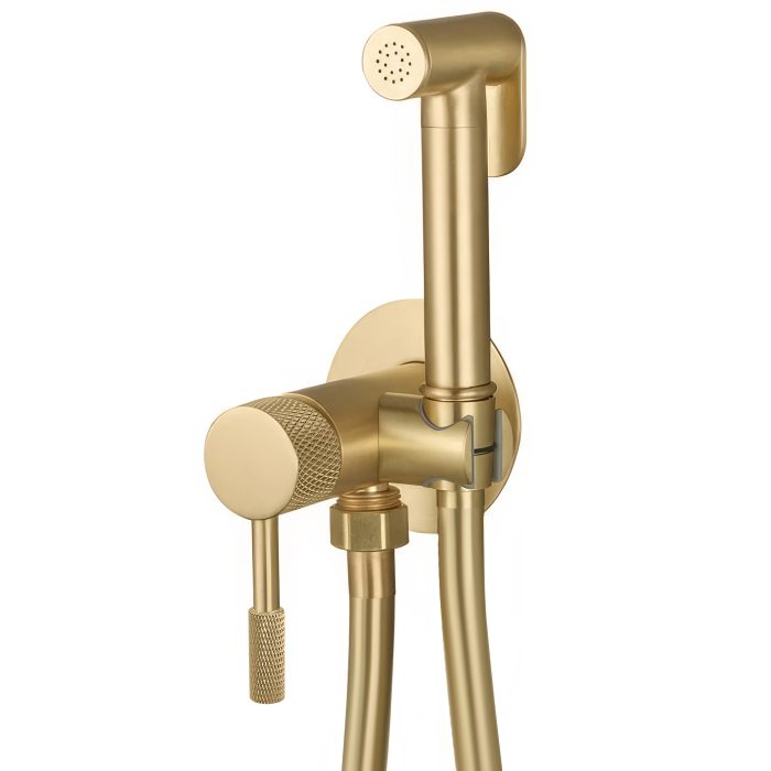 Grifo de bidet empotrado redondo oro mate con protección PVD acabado maneta luxury - Serie Torina