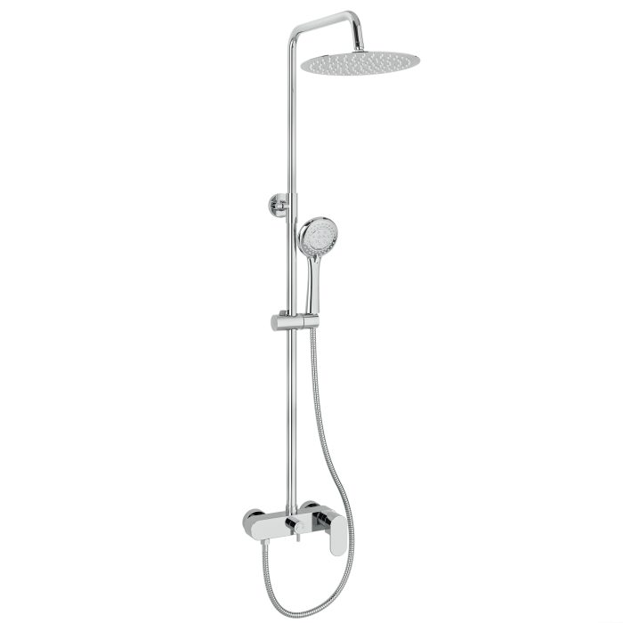 Barra de ducha monomando redonda ajustable hasta 150CM cromada - Serie Viar