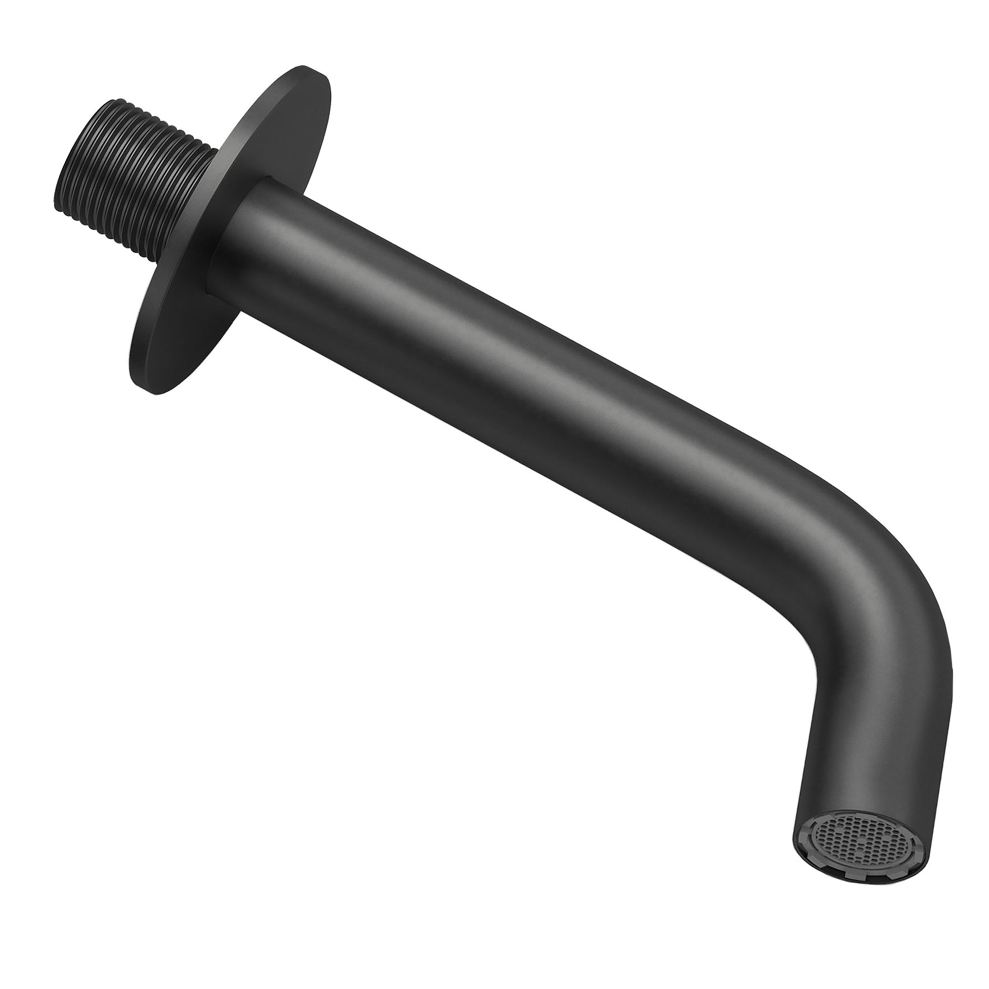 Caño redondo empotrado 15 cm negro mate para lavabo