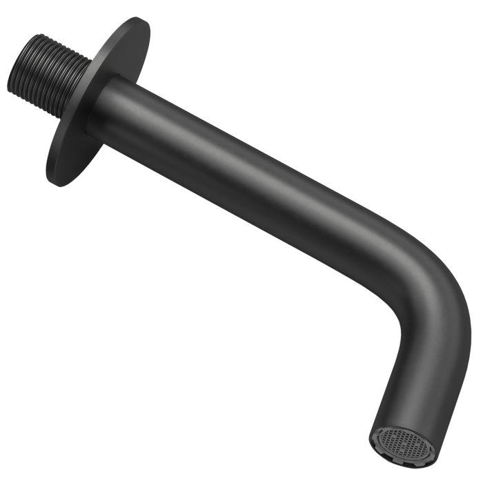 Caño redondo empotrado 15 cm negro mate para lavabo