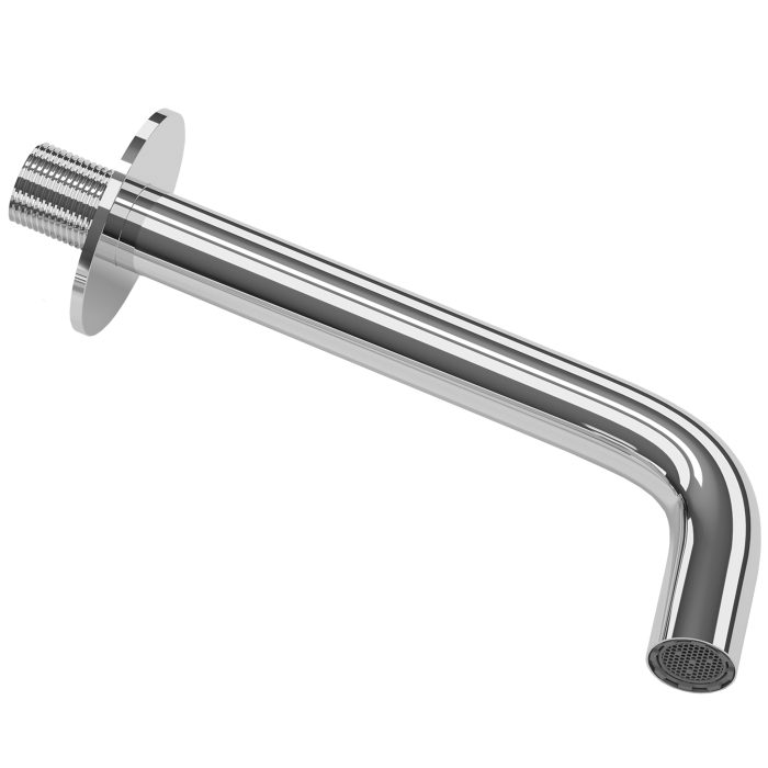 Caño redondo empotrado 21 cm cromado para lavabo