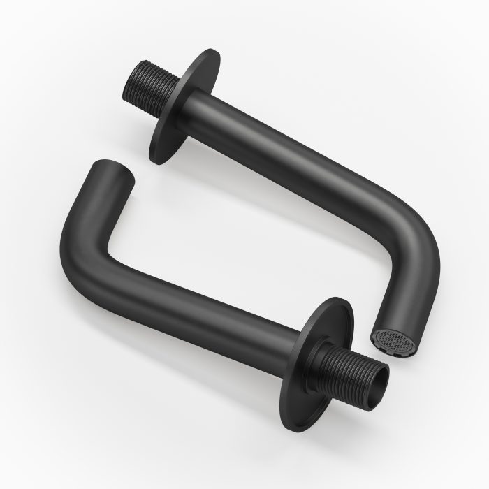 Caño redondo empotrado 15 cm negro mate para lavabo - immagine 3